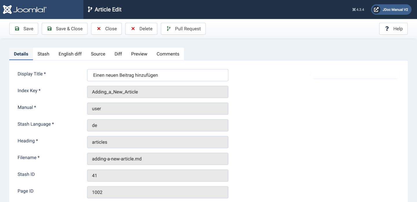 Edit Details Tab