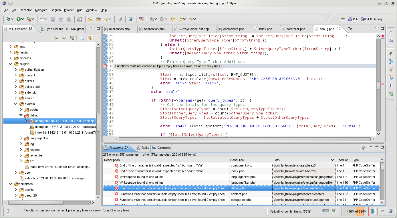 Codesniffer in Eclipse