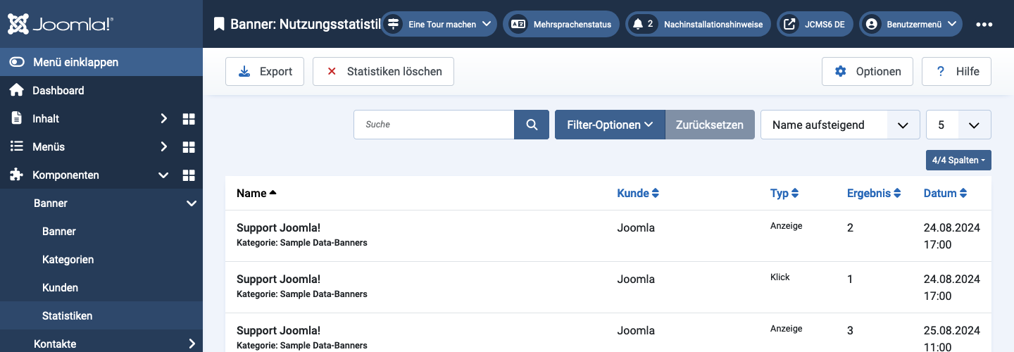 Banner-Track-Liste