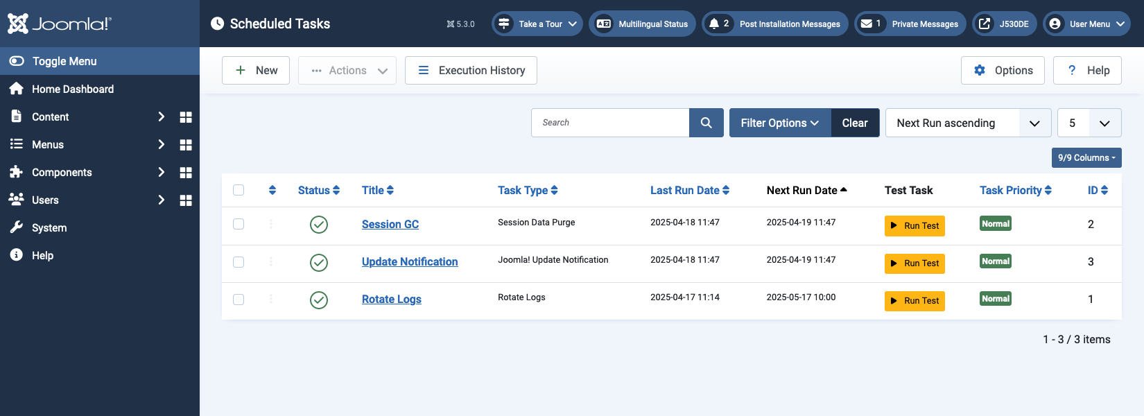 scheduled tasks list
