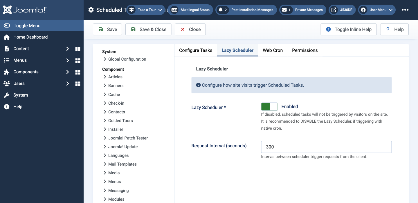 lazy schedule setting