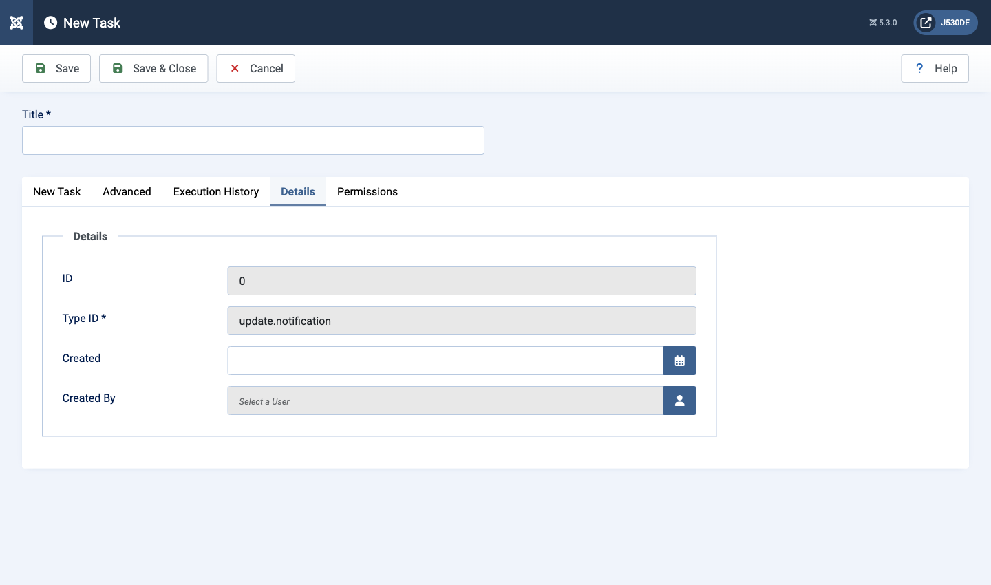 joomla update notification details tab parameters
