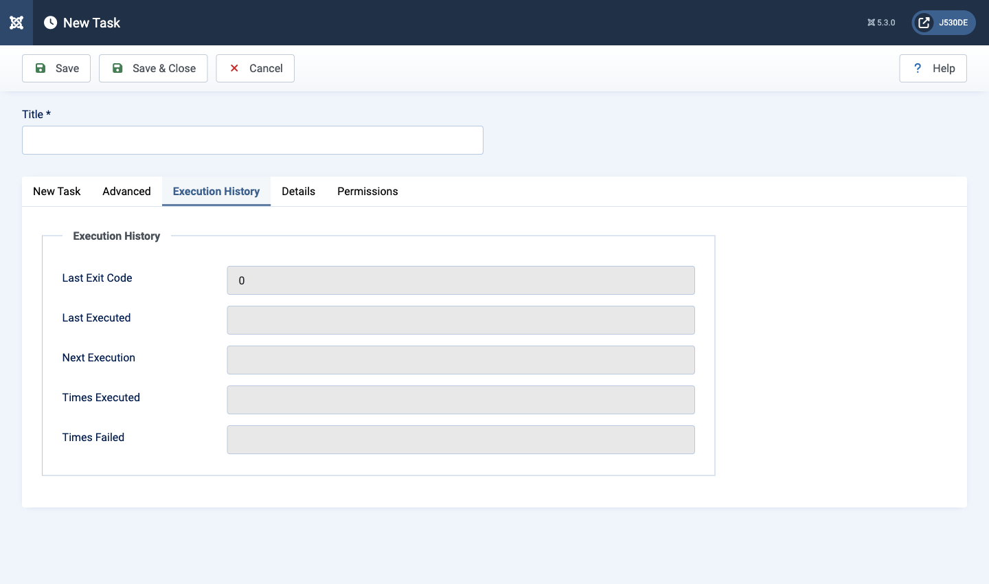 joomla update notification execution history tab parameters