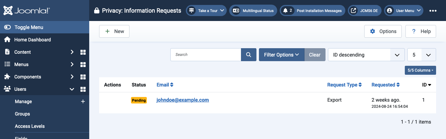 privacy information requests
