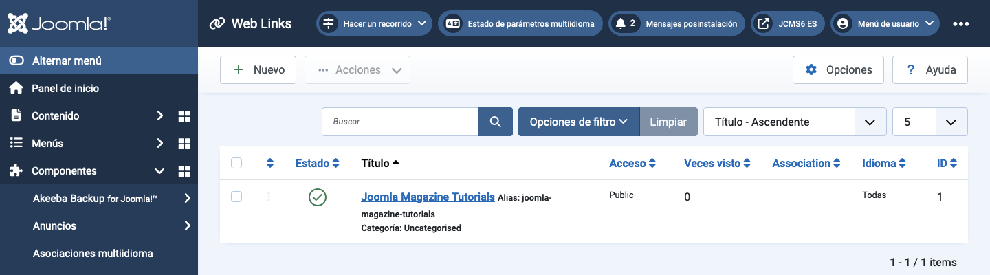 lista de enlaces web