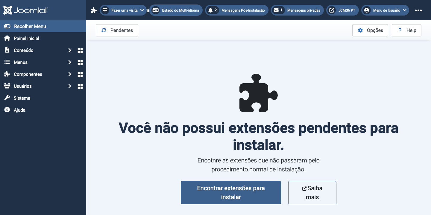 Lista de descoberta de extensões