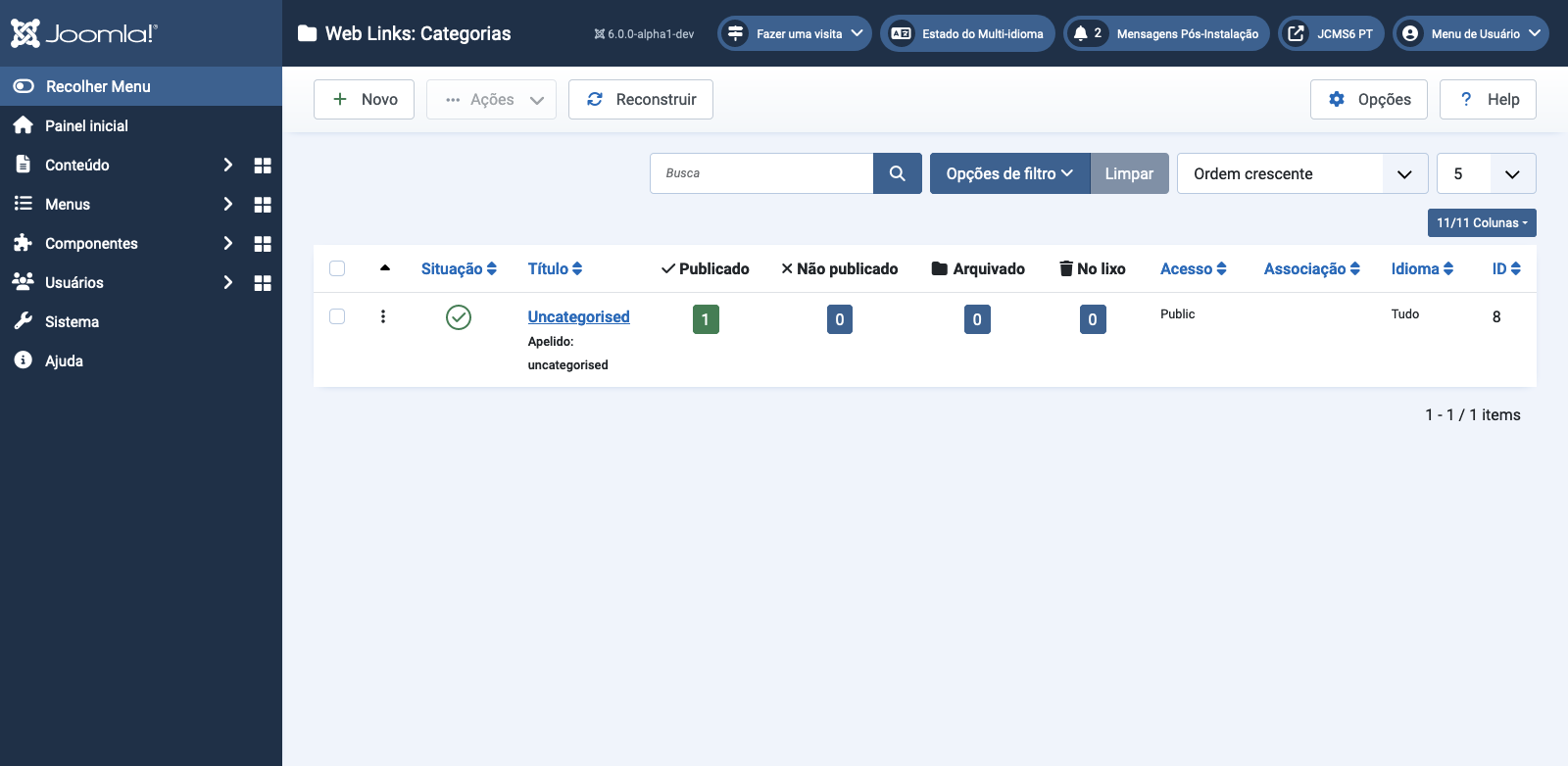 lista de links da web