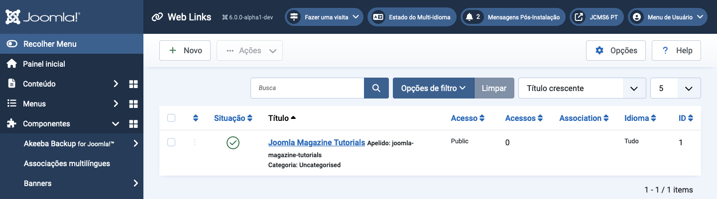 lista de links da web