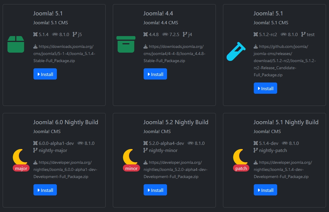 screenshot joomla downloader