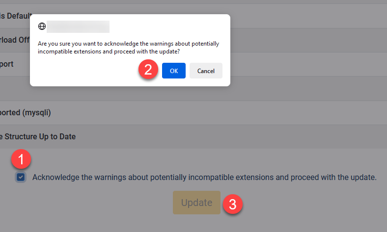 Acknowledge Warnings notice