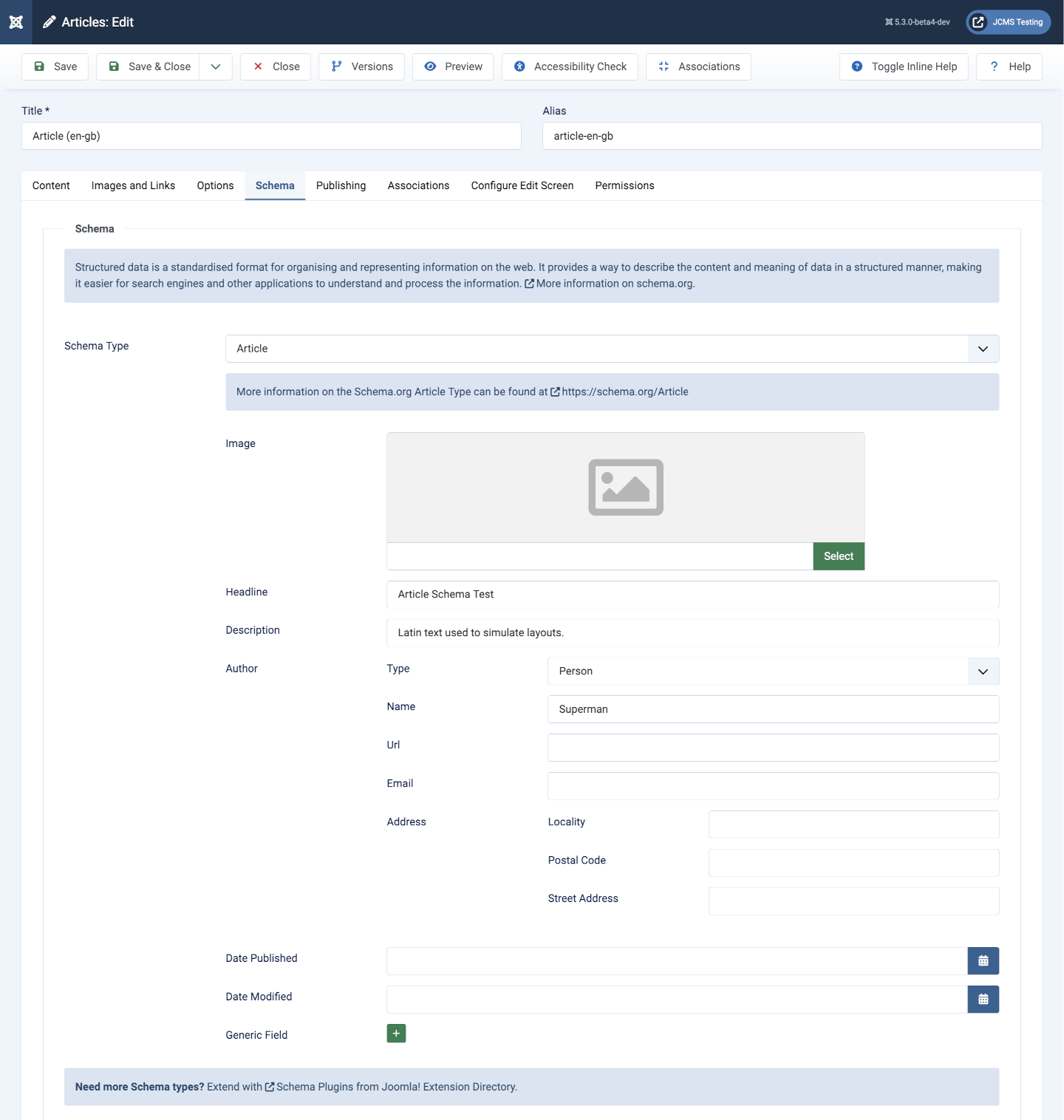 edit article scheme form